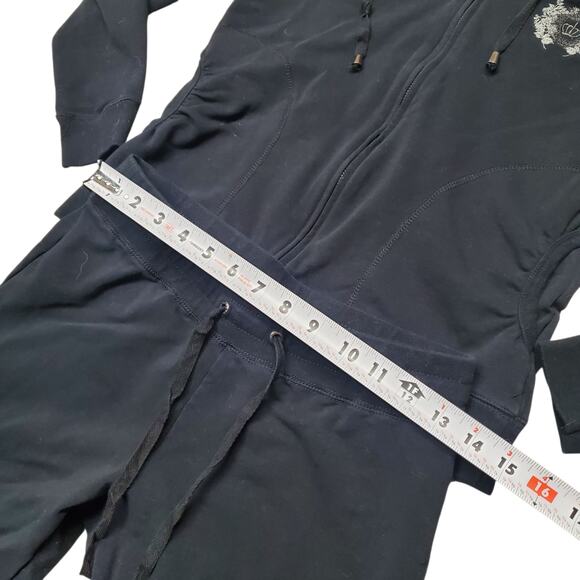 BCBGMaxazria Two Piece Black Embroidered Track Set - Size Medium - Picture 8 of 10